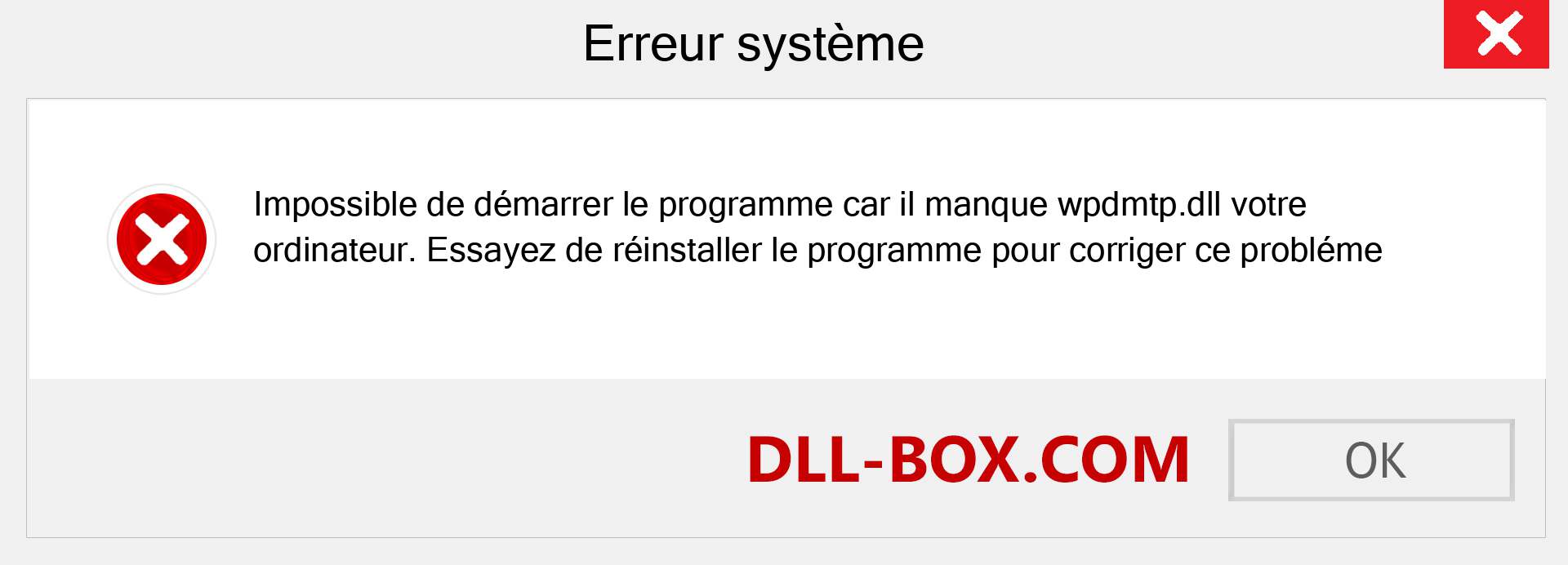 Le fichier wpdmtp.dll est manquant ?. Télécharger pour Windows 7, 8, 10 - Correction de l'erreur manquante wpdmtp dll sur Windows, photos, images